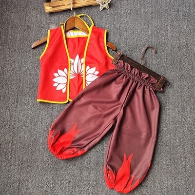 哪咤魔童衣服夏季卡通男孩cosplay肚兜儿童摄影儿童演出服