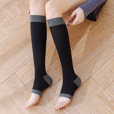 袜子女纯棉中筒瑜伽袜套踩脚露趾长筒筒袜日系短袜