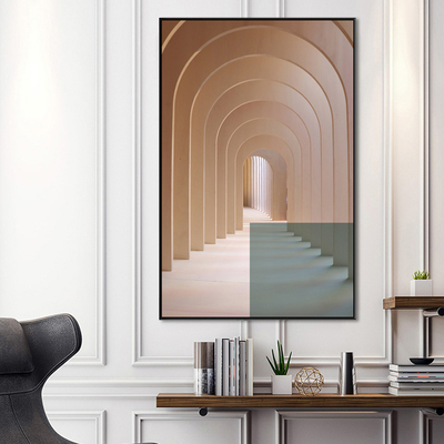 空间版画现代画感视觉建筑延伸走廊装饰入户现代装饰画