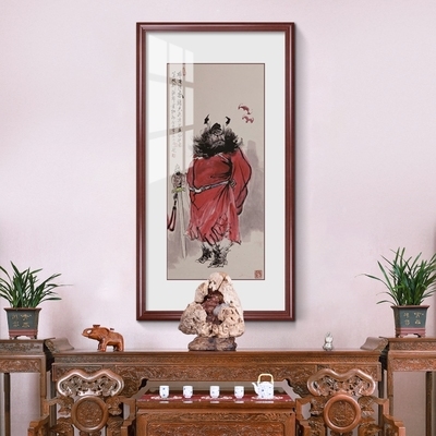 钟馗画像玄关装饰画镇宅辟邪挂画招财竖版神像国画国画
