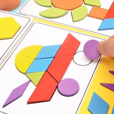 梯形桌学生个性趣味圆形小朋友七巧板智力拼图六边形女孩幼童房.