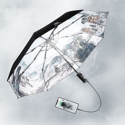 雨伞可以充电空气高科技气流多功能喷雾防晒紫外线伞