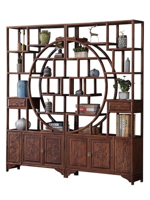 置物架展示柜摆件商用简约客厅实木现代中式仿古多宝格