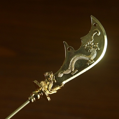 法器合金关公大刃摆件关刀配件佛教用品佛具摆件