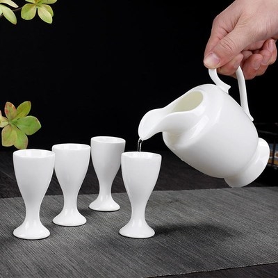 酒杯高脚杯特价10个装白瓷三钱杯小白酒酒杯