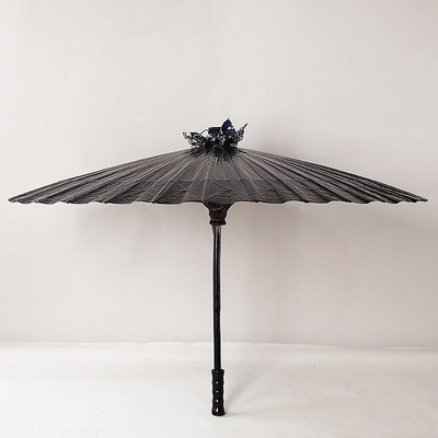 黑色乌骓古风传统纸伞桐油满穿伞国风伞