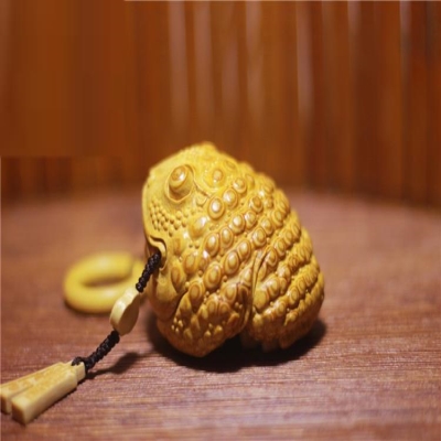 老竹根雕手把金蟾满钉竹制品雕刻工艺品蟾蜍小件竹编