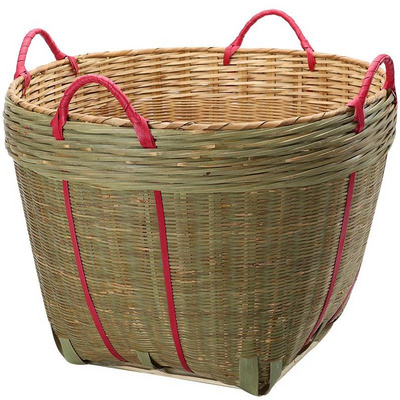 竹篓手编广西竹编箩筐道具订婚编织竹箩普洱茶竹编