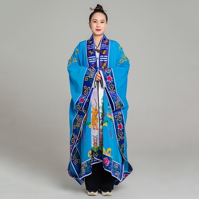 八卦道士服装道教法器刺绣双龙龙道服法法衣太极服