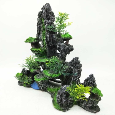 假山流水喷泉鱼缸风景景石多款新品水草下水造景
