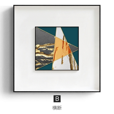 重叠镜像现代轻奢客厅装饰画简约大气餐厅壁画现代装饰画