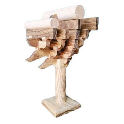 清式实木五踩斗拱古建模型新古典古典榫卯结构木雕