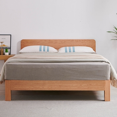 日式实木木床简约现代135米12米床小户型床架实木床