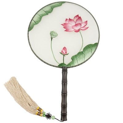 武汉手工扇子团扇古典中国小荷精品荷花刺绣刺绣