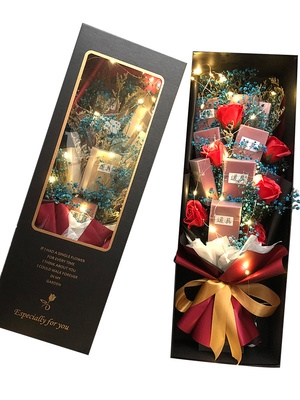 烟盒男士礼盒情人节赫花花束满天星成品生日烟送创意礼盒