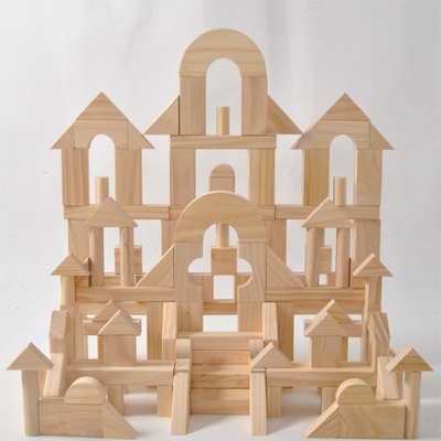 幼儿园原木木色实木木质大块超大型碳化拼装搭建建构