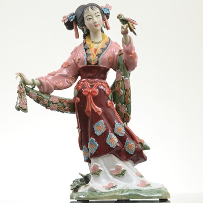 红楼梦十二金钗中国国风古典人物陶瓷装饰品摆件特色摆件