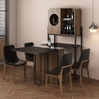 餐桌一体餐边柜组合折叠酒柜小户户型家用岛台餐餐桌