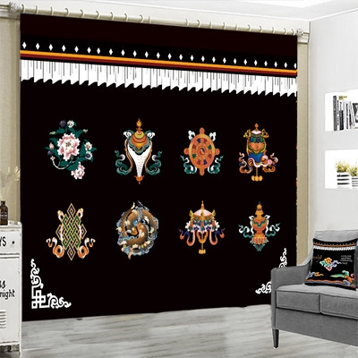窗帘藏式民族风定制布达拉宫球星成品窗帘