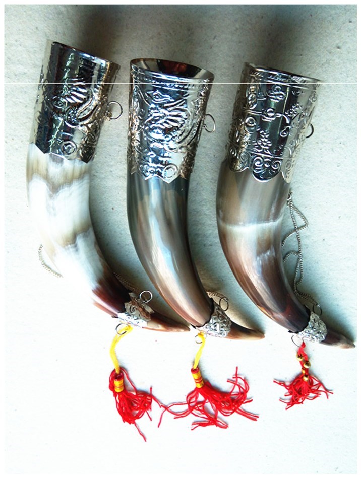 蒙古族酒杯黄牛角牛角结盟舞台表演道具蒙古餐具其他