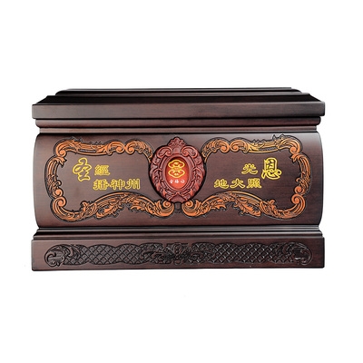 去世金丝楠木下葬加厚寿材用品红木骨灰精雕骨灰盒