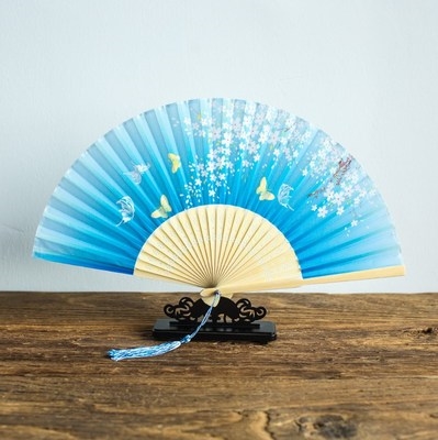 清新扇子中国风折扇配饰夏日摄影折叠扇创意摆件和风