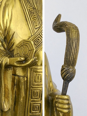 道教镇大仙神像纯铜地仙之祖镇元子佛像铜像站像摆件