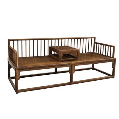 新中式罗汉床实木简约老榆木沙发椅组合禅意小户型床榻贵妃塌茶室