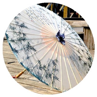 油纸纸伞古典江南防雨装饰实用国画水墨竹子伞