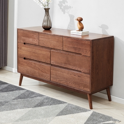 精品源氏木语实木斗柜北欧橡木抽屉斗柜