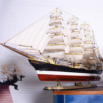 高档工艺一帆风顺木质帆船模型手工家居工艺船