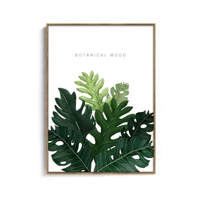 绿色植物装饰画客厅简约现代树叶花卉田园框墙墙壁现代装饰画