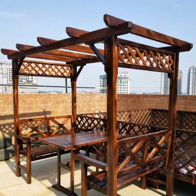 院内凉亭户外防腐庭院实木简易亭子防腐木