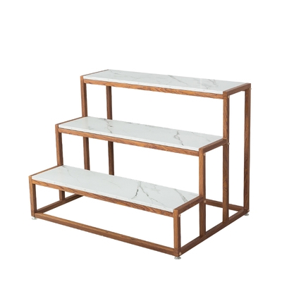 花店阶梯梯架三层台阶货架梯形落地式铁艺置物商用展示柜