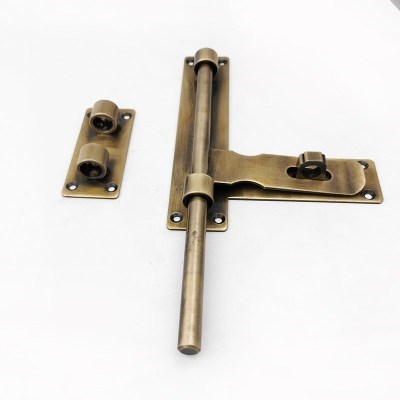 肖插插销门锁大门明装闩门老式黄铜明插销