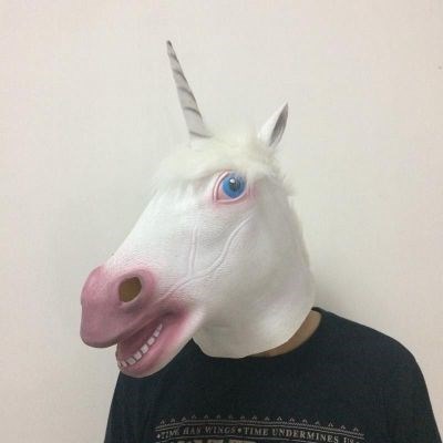 恐怖牛头马面万圣节马头面具吓人犬马动物面具