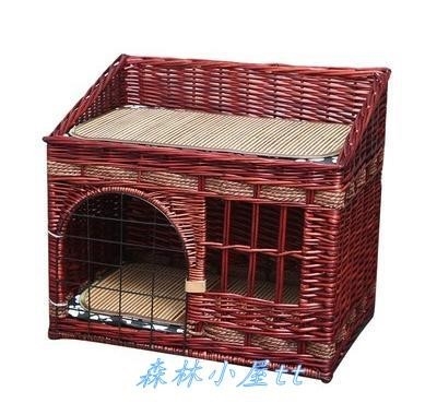 狗窝夏天凉窝藤竹狗床宠物四季竹夏季藤编泰迪窝