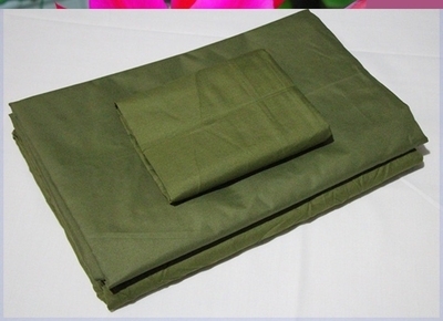 陆空军单位15米被单纯绿枕套被罩军队枕头套磨毛床单