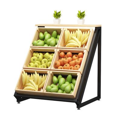 水果蔬菜摆摊实木家用柜台便利店组合木质多层水果架
