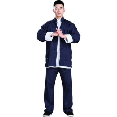 男咏春练功服棉麻外套中式 衣服武术服 休闲衫 逐波唐装 高档zooboo