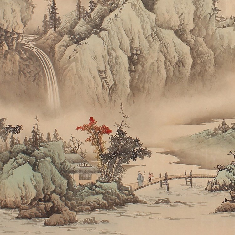 茗图国画仿古古画山水画水墨画挂画客厅书房家居国画