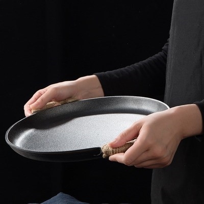春卷皮铁板摊黄子锅铸铁鏊子做春卷皮工具做煎饼的薄饼神器家用老