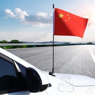 旗子车用外置粘贴式车旗杆汽车车载五星红旗车窗摆件