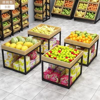 水果蔬菜摆摊实木家用柜台便利店组合木质多层水果架