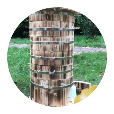 养蜂工具中蜂箱蜜蜂箱圆桶格子蜂箱土养中蜂箱蜂桶圆桶招蜂诱蜂