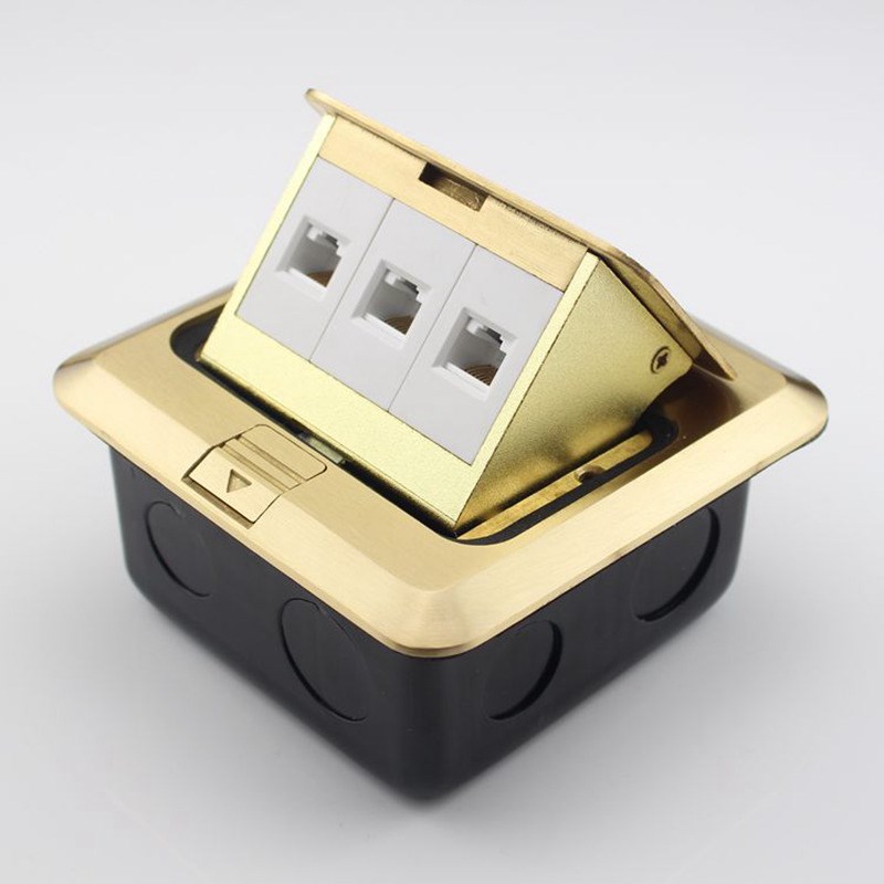 地插优质网线三个rj45电脑组合地面插座弹起地插