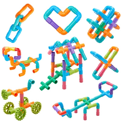 建构插接趣味组合动脑区搭建宝宝儿童玩具水管幼儿园建构