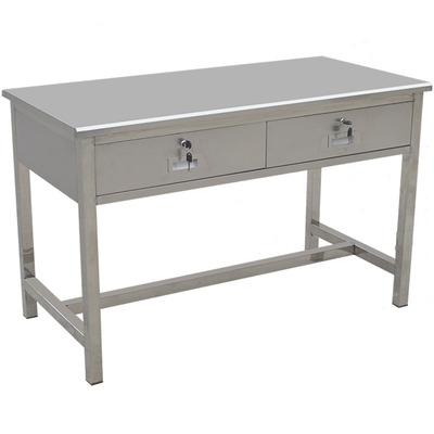 不锈钢电脑桌办公桌14米老式桌子收银台抽屉柜带车间办公电脑桌