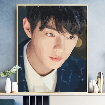 色画简约装饰肖装饰现代图画数字diy油画肖战diy