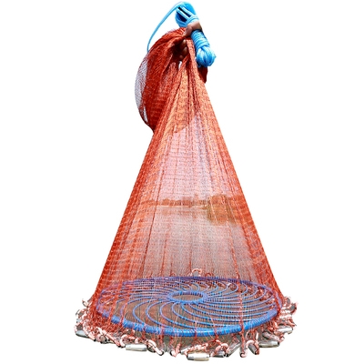 小眼尼龙鱼网铁链撒网飞盘盘式手抛网网号大鱼网